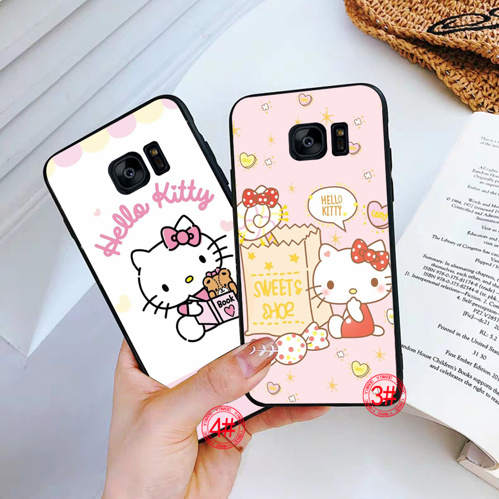 Ốp điện thoại mềm in hình vẽ Hello Kitty dễ thương 73U dành cho Samsung S7 Edge S8 S9 S10 Plus Plus S10E