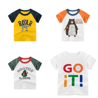 { BÁN SỈ} Áo bé trai 27KIDS áo thun tay ngắn cho bé in hình ngộ nghĩnh chất cotton hàng xuất Âu Mỹ