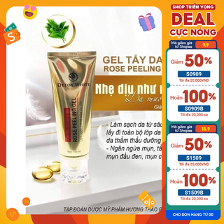 Gel Tẩy Da Chết Cho Mặt Detox White Rose Peeling Hương Thảo Tuýp 150ml