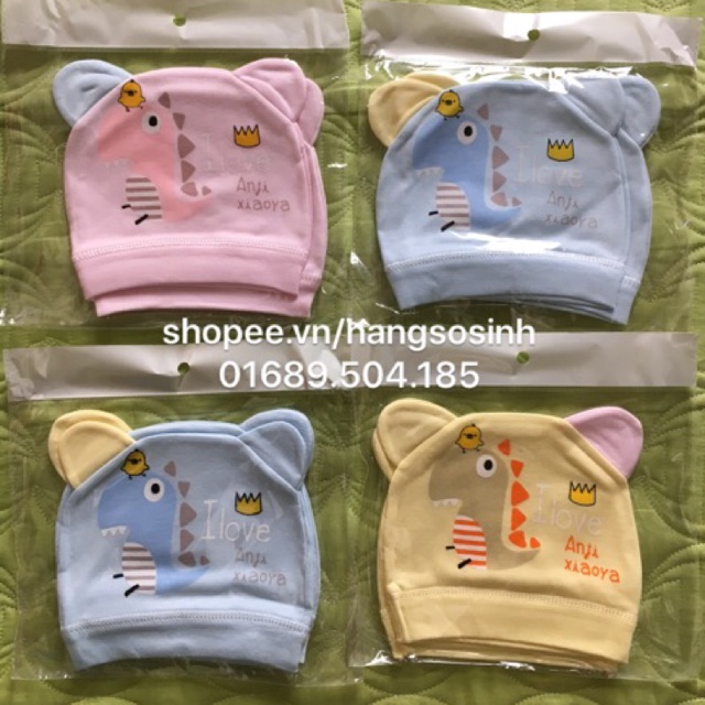 Mũ sơ sinh cotton tai thỏ