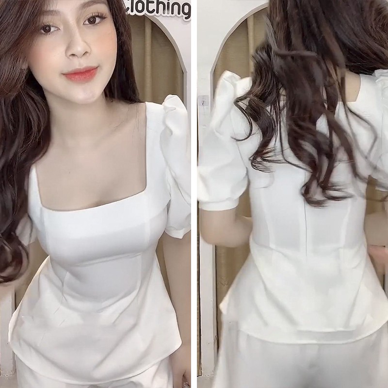 Áo Sơ Mi Nữ, Áo Nữ Công Sở, Set Quần Áo Sơ Mi Trắng Sợi Tự Nhiên Cao Cấp