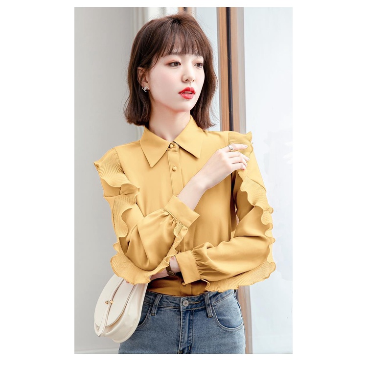 Áo Sơ Mi Voan Dài Tay Thời Trang Dành Cho Nữ