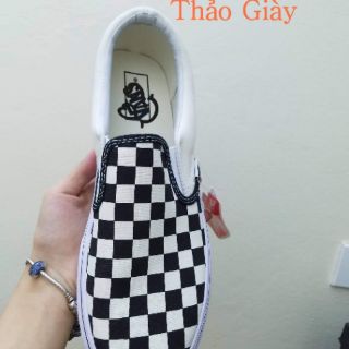 Giày sneaker van lười caro cao cấp