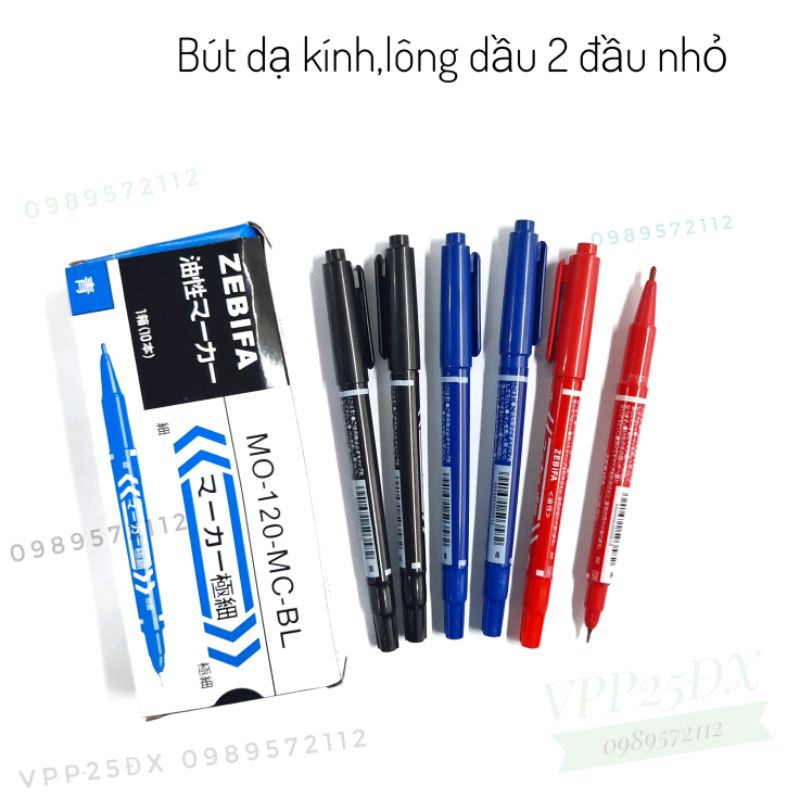 Hộp 10 cái Bút lông dầu 2 đầu-bút dạ kính MO-120 (loại rẻ).