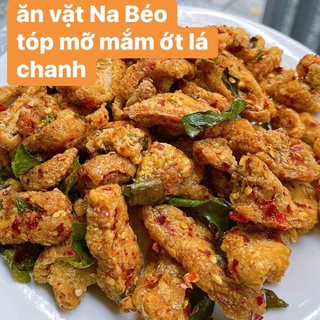 HCM tóp mỡ liền da mắm tỏi ớt lá chanh- tóp mỡ sấy giòn nhà làm hộp 250g