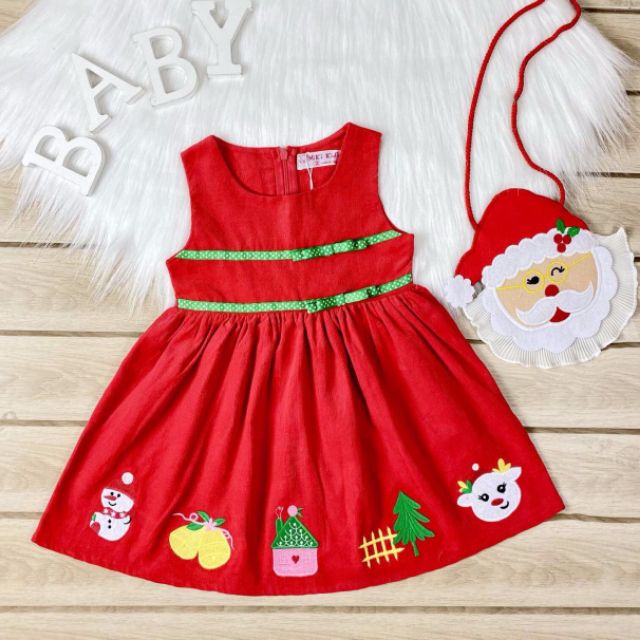 Đầm noel cho bé gái (kèm bóp)