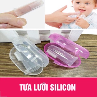 Rơ lưỡi silicon xỏ ngón đánh lợi, nướu, răng cho bé siêu mềm
