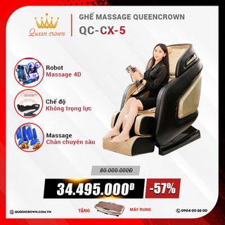 Ghế Massage QueenCrown QC CX5 - Hệ thống robot massage được điều khiển bằng công nghệ trí tuệ nhân tạo AI