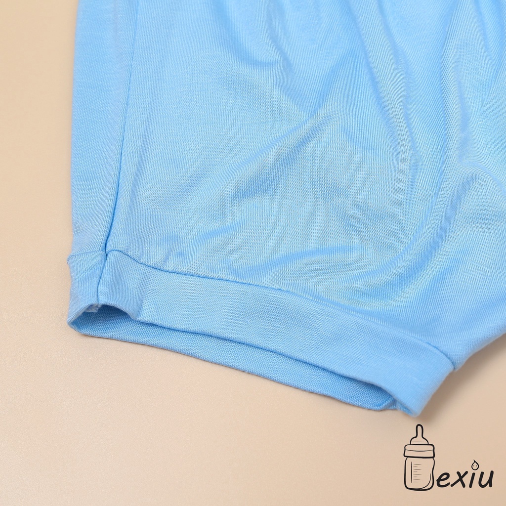 Combo 2 quần ngắn đáy ngang mặc tã cho bé cotton lạnh cao cấp Bexiu