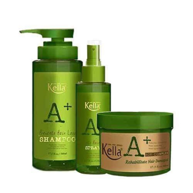 Combo Bộ ba dầu gội xả xịt dưỡng chống rụng tóc và kích thích mọc tóc Kella A+