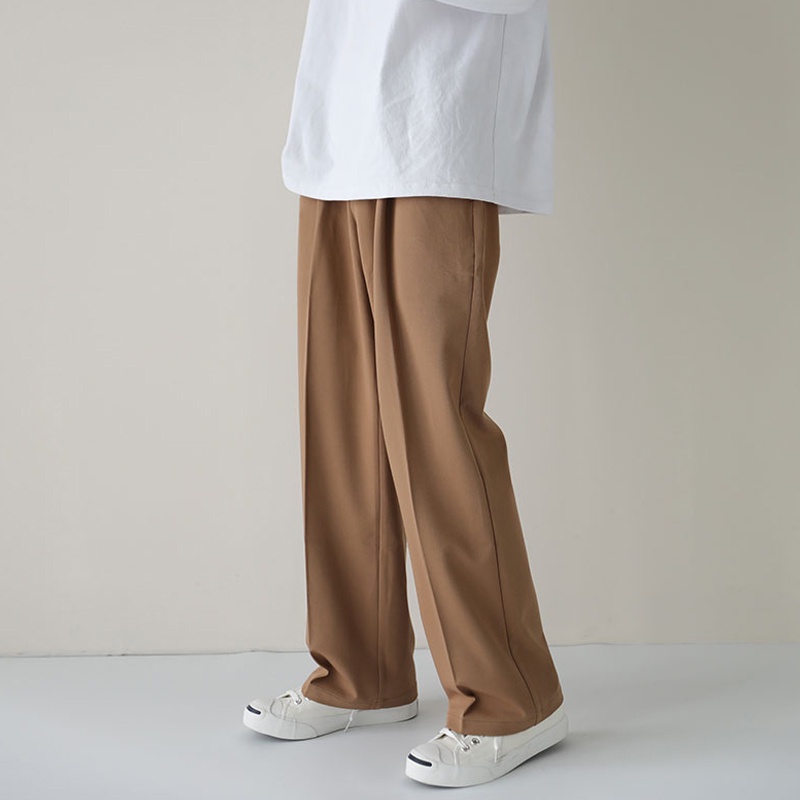 ✦ AFFLIGA ✦Quần kaki dài lưng cao dáng rộng thiết kế đơn giản thời trang dành cho nam