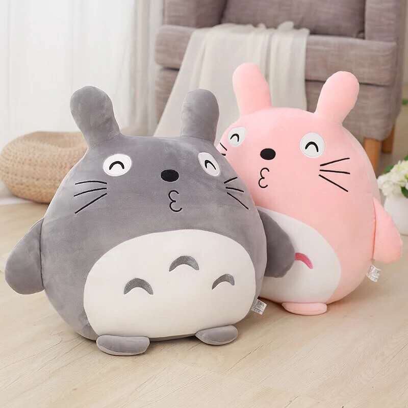 (HQ)Bộ Chăn Gối Văn Phòng Biểu Cảm Totoro Tròn, Chu Môi, Cười Mỉm, Nhe Răng Màu Xám, Hồng. Gấu Bông Đẹp Cho Bé