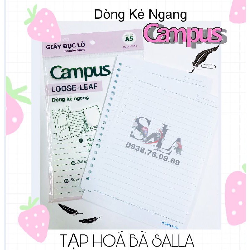 Túi giấy lỗ ( 50 tờ ) Campus Loose-Leaf A5