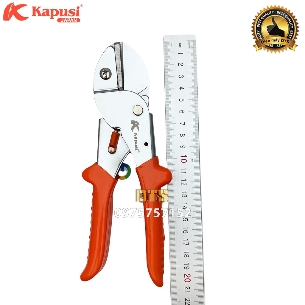 Kéo cắt cành cộng lực Nhật Kapusi JAPAN 8 inch/ 200mm, kéo đa năng cắt cành to thép SK5 siêu sắc, độ bền vượt trội