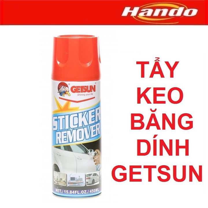 Chai xịt tẩy keo băng dính siêu sạch Getsun Hando 450ml