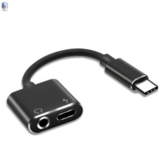 Dây cáp chuyển đổi Type-C sang 2 cổng 3.5mm và cổng Type-C