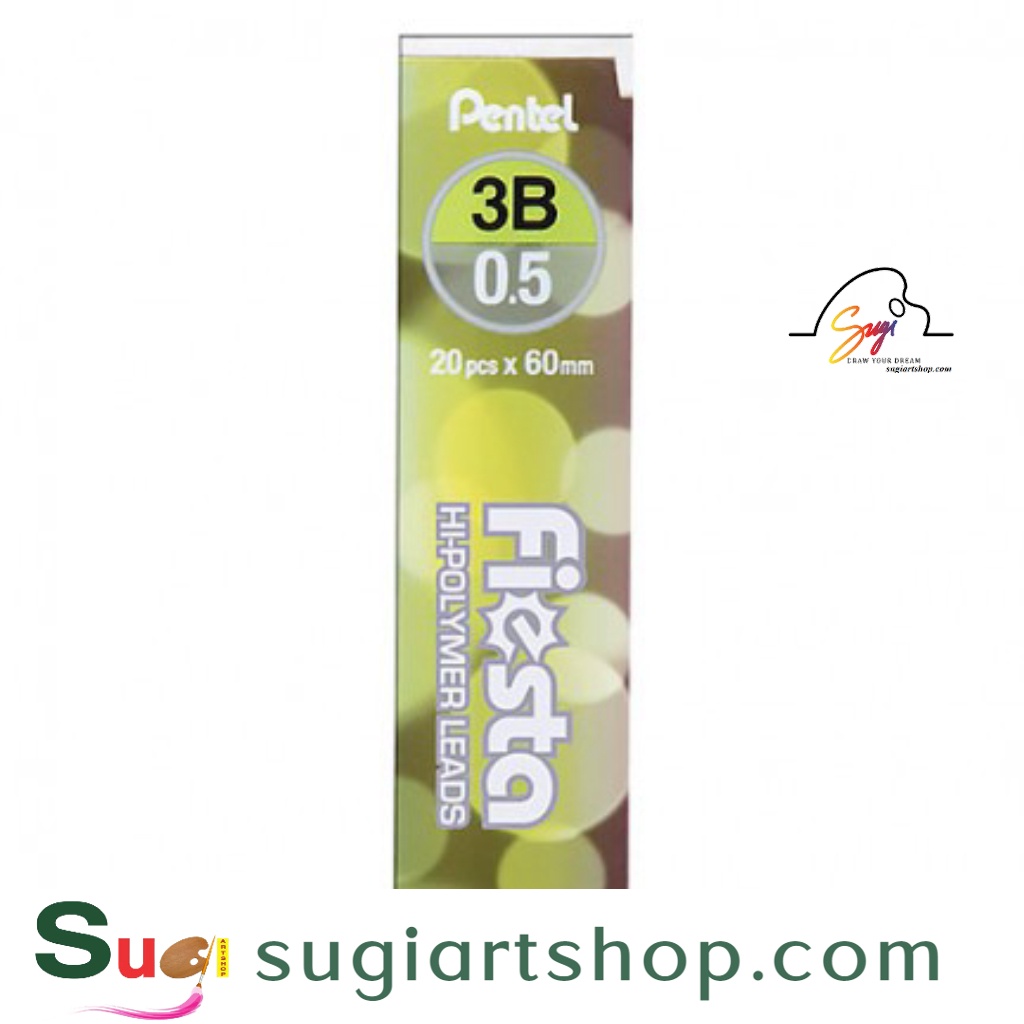 -Ruột chì 0.5mm 3B, Ngòi chì Pentel Fiesta 0.5mm 3B (Hộp 20 ruột)-