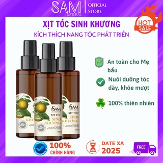 Xịt dưỡng tóc thảo dược Sinh Khương kích mọc tóc, giảm rụng tóc, tóc mọc dày mượt 100ml - Sam Natural