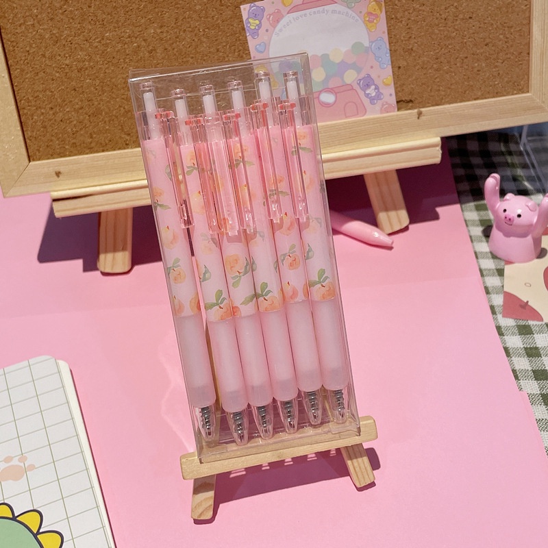 Bộ 6 Bút Gel Ngòi 0.5 Thiết Kế Dễ Thương Phong Cách Hàn Quốc Tiện Dụng Cho Học Sinh