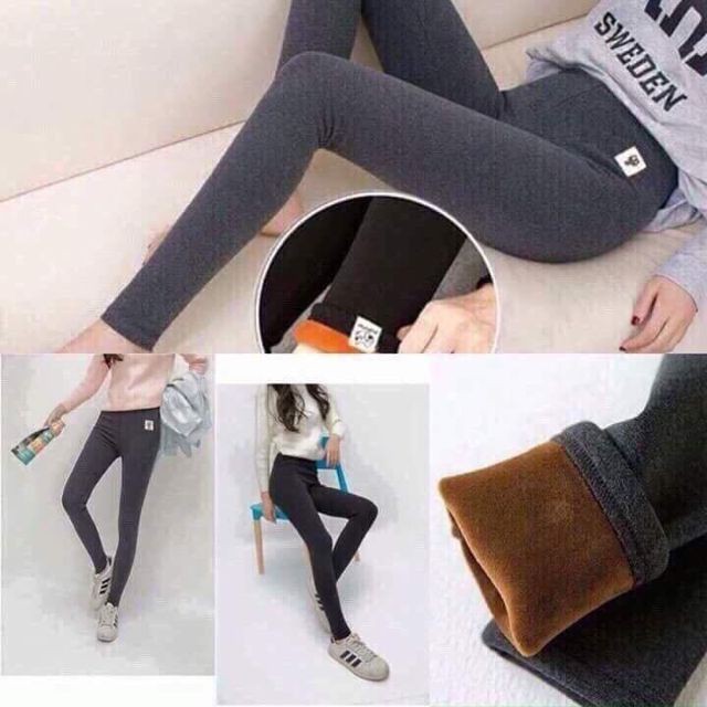 Quần legging lót lông hình mèo siêu ấm