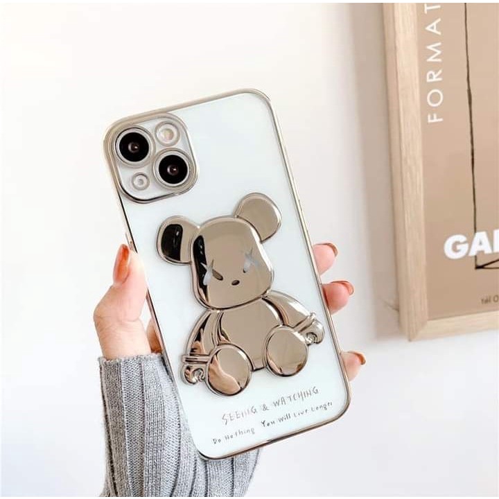 Ốp lưng IP Kaws nổi 3D - Viền xi cho IP 6/6s/6plus/6splus/7/7plus/8/8plus/x/xs/xsmax/11/11promax/12/12promax