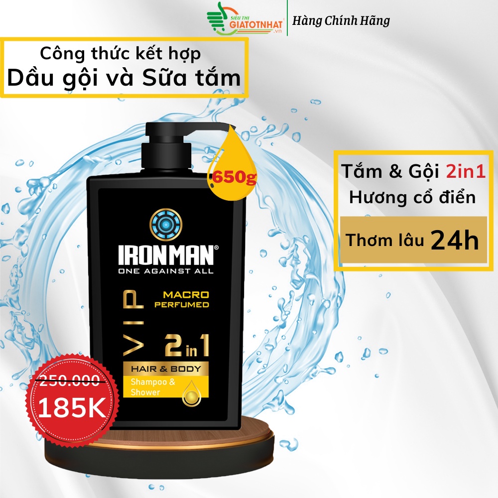 Sữa tắm gội 2 in 1 hương nước hoa  dành cho nam 650g