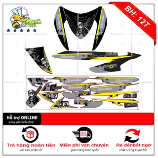 Ten rời xe Click 110 pittong dán xe đen
