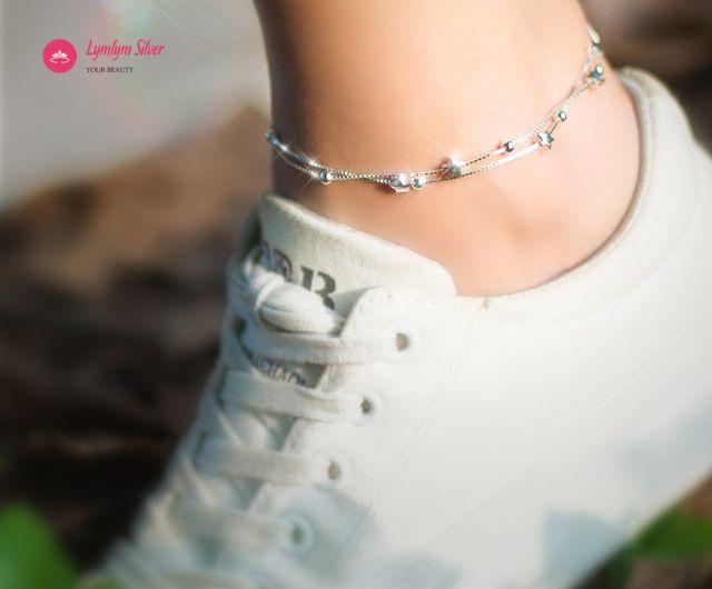Lắc chân đính hạt hình sao Lymlym Silver bạc 925 cao cấp | BigBuy360 - bigbuy360.vn