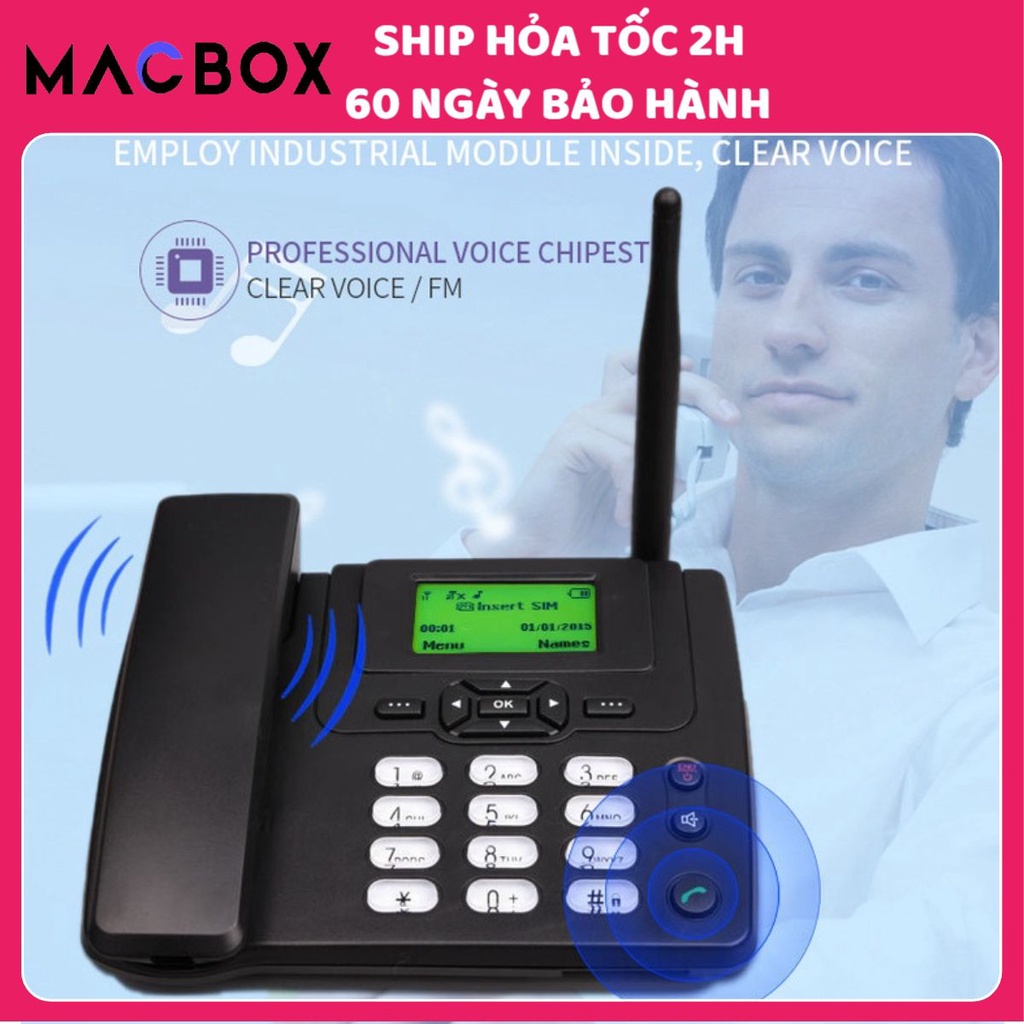 Điện Thoại Bàn Không Dây Lắp Mọi Loại Sim GPhone, HomePhone, Vinaphone, Mobifone, Viettel Văn Phòng