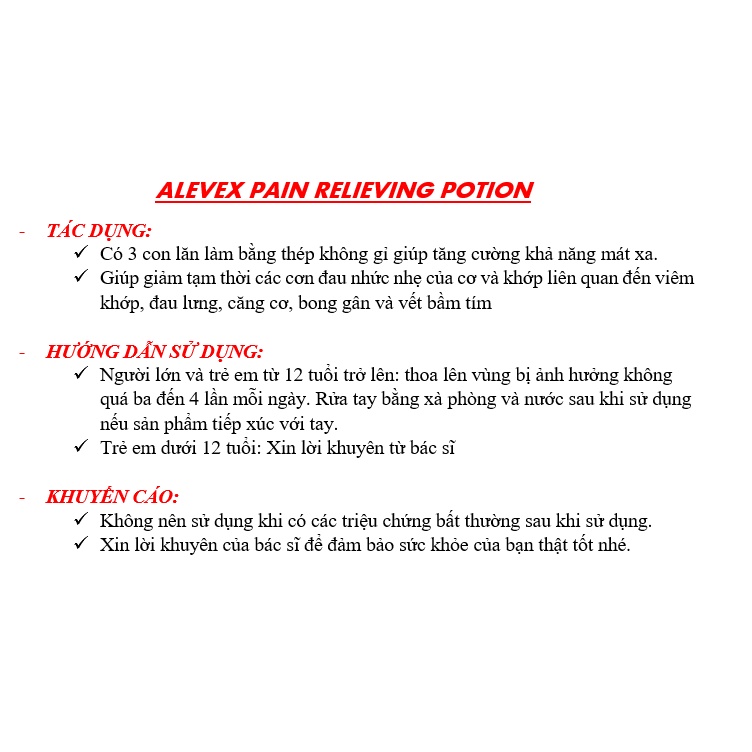 [DATE 01/2023] ALEVEX PAIN RELIEVING LOTION WITH ROLLERBALL APPLICATOR 72GR (2.5oz)