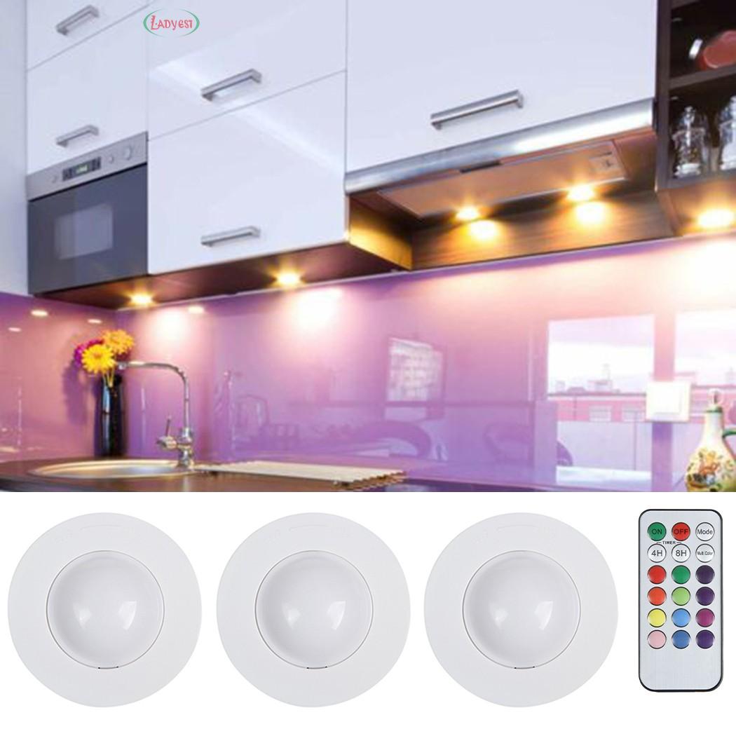 Bộ 3 Đèn Led 13 Màu Điều Khiển Từ Xa Cho Tủ Đồ