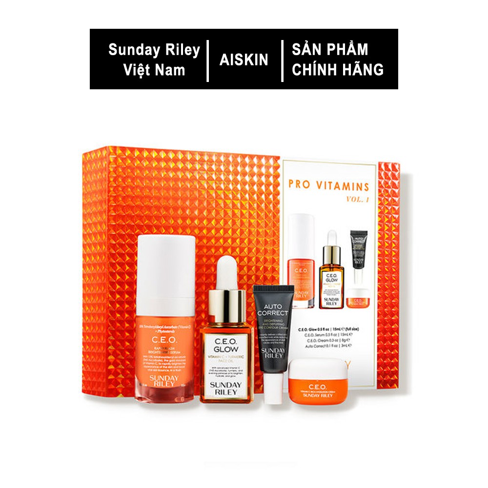 [Mua combo giá rẻ hơn] Bộ Serum cấp nước, sáng da Sunday Riley Pro Vitamins Vol. 1 Collection