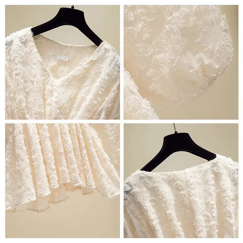Áo Sơ Mi Chiffon Cổ V Dáng Rộng Phối Ren Thời Trang Xuân Thu Phong Cách Phương Tây Cho Nữ C8338