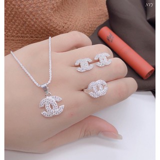 Bộ trang sức chữ x bạc ta