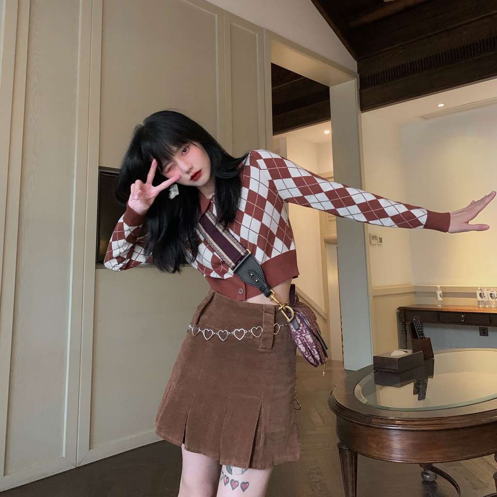 Áo dệt kim tay dài dáng ôm kẻ sọc dễ phối đồ hợp thời trang COZOK