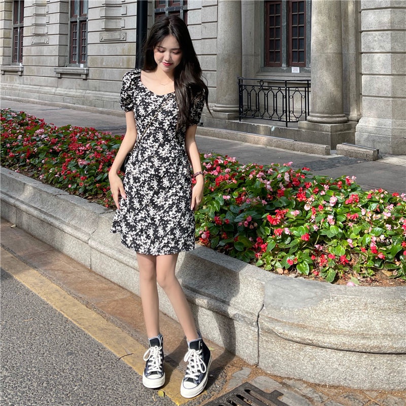 COZOK Đầm hoa vải mềm thiết kế độc đáo thời trang