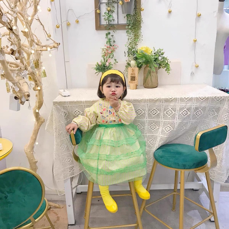 [Ảnh thật] SET VÁY HÀN QUỐC THÊU PHÙ HỢP CHO BÉ GẦN 2-6 TUỔI SIZE 80 ĐẾN 120