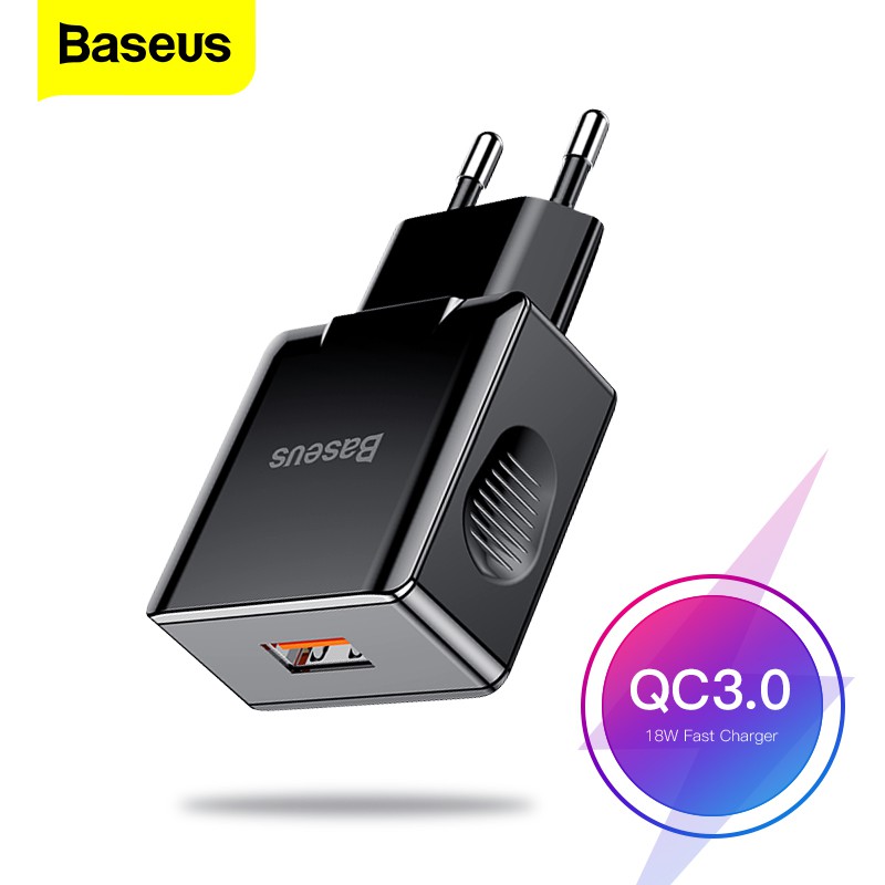 Củ sạc nhanh Baseus cổng USB 3.0 điện thoại và máy tính bảng QC3.0 cho Android iPhone