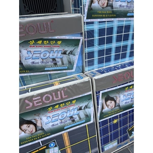 Đệm bông ép giá rẻ, đệm bông ép SEOUL vỏ bọc cotton, ship hoả tốc✈️
