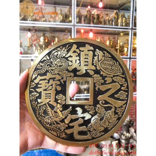Đồng xu to đường kính 19cm - đồng xu phong thủy bằng đồng - đồ phong thủy