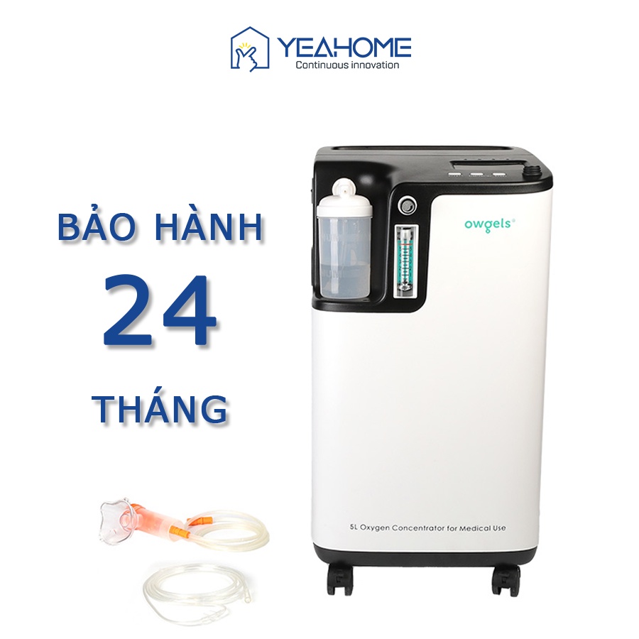 Máy tạo oxy, Máy thở oxy Owgels ĐỨC 5 Lít OZ-5-01TW0-FDA - Có Xông Mũi họng - Hàng chính hãng