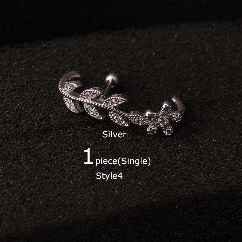Khuyên xỏ tai bằng thép không gỉ đính đá zircon sang trọng 16G