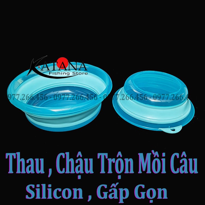 Bát trộn mồi câu, Thau, Chậu trộn mồi câu cá Silicon có thể gấp gọn