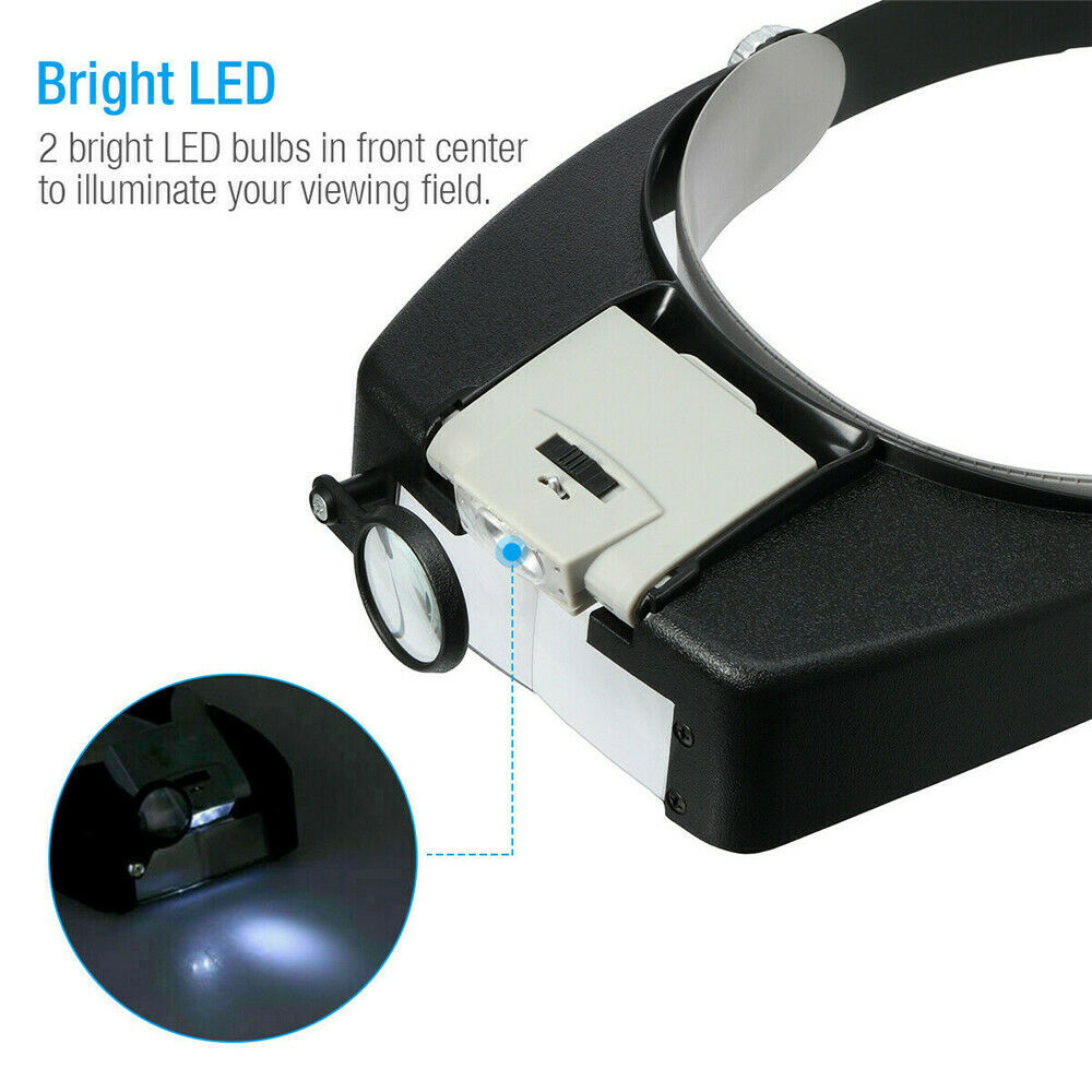 Kính lúp đội đầu có đèn led làm việc