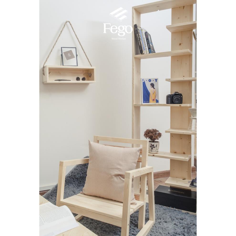 (Giá Xưởng) [FREESHIP HN] Giá sách gỗ 5 tầng / kệ để trang trí phòng khách, trưng bày FEGO0023