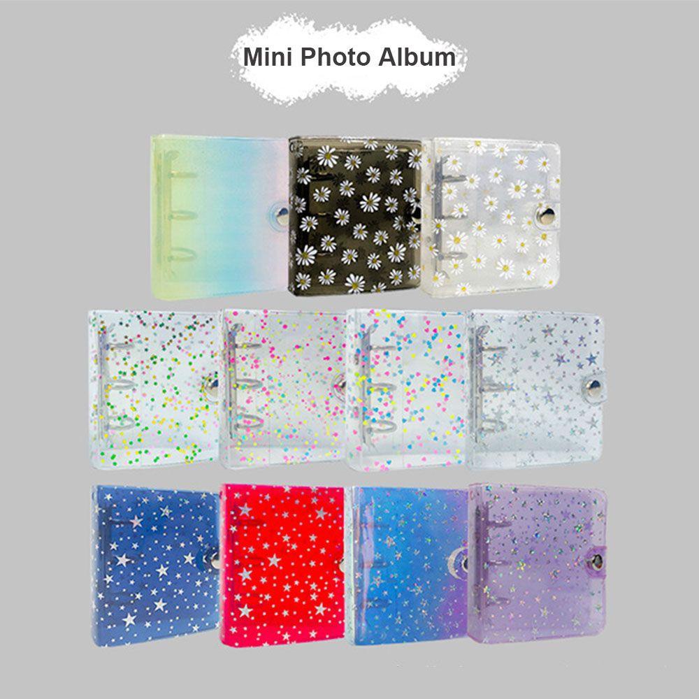 ☆YOLA☆ DIY Craft Mini Photo Album Portable Photo Card Kpop Photocard Holder Book Picture Storage Photocard Sleeves Transparent 1/2/3 inch Cards Organizer 3 Ring Binder Photocard Collect
