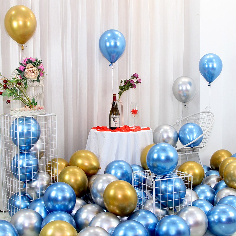 10pcs Metal Texture Balloon 10 inch Party Birthday Wedding Chromium plated Balloons