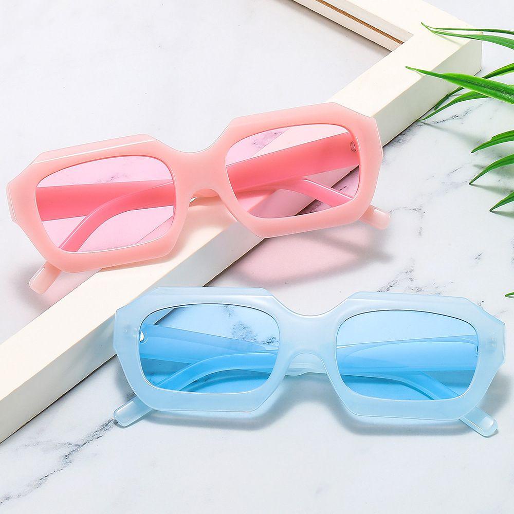 QQMALL Kính Mát Tròng Đa Giác Nhiều Màu Sắc Kẹo Ngọt Chống Bức Xạ Phong Cách Hàn Quốc Cho Nam Và Nữ