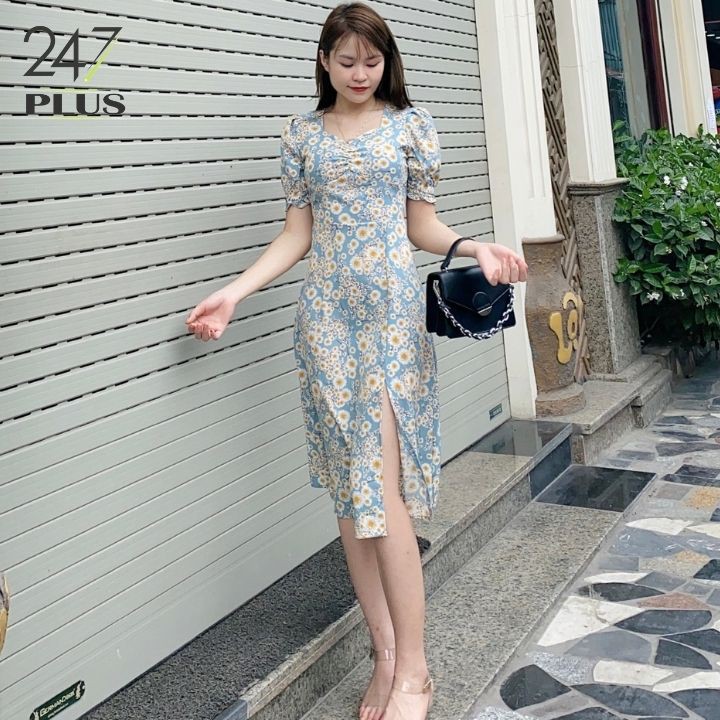 [Mã FAMARAL1 giảm 10K đơn 50K] Váy hoa vintage xẻ chân | BigBuy360 - bigbuy360.vn