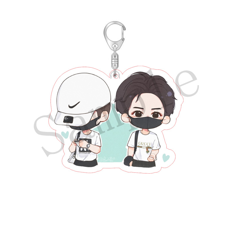 Wang Yibo Xiao Zhan BJYX against acrylic pendant double sided keychain